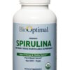 Tabletas orgánicas de espirulina BioOptimal envase