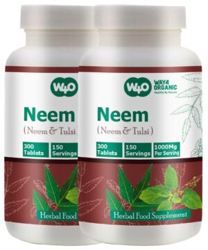 Version 1.0.0 Tabletas orgánicas Neem Tulsi W4O apoyo sistema inmune