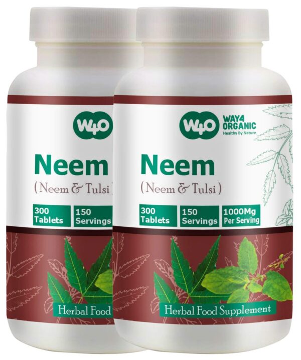 Tabletas orgánicas Neem Tulsi W4O apoyo sistema inmune