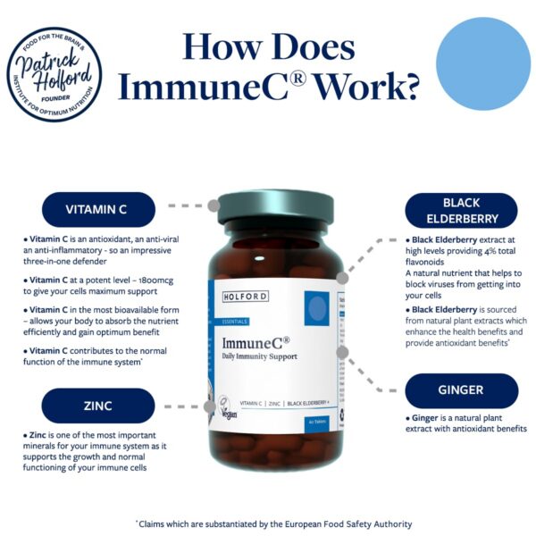 Tabletas Patrick Holford Inmune C saludable sistema inmunológico