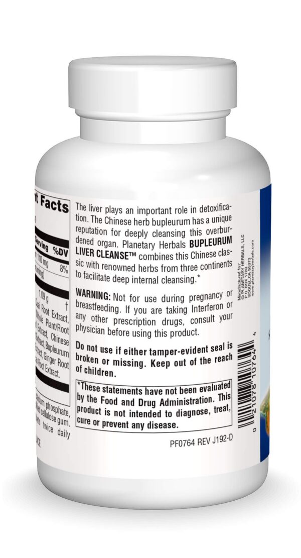Version 1.0.0 Tabletas Planetary Herbals Bupleurum limpieza hígado 545 mg
