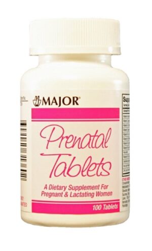 Tabletas prenatales Major Pharmaceuticals ácido ascórbico rosa 100 pcs