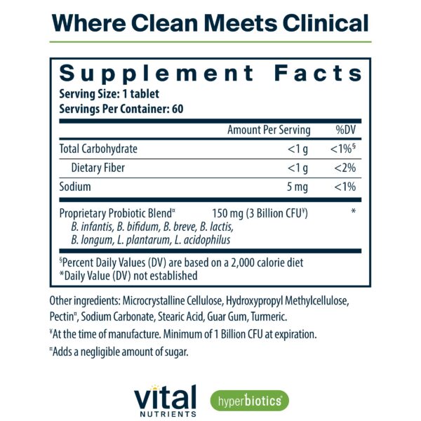 Version 1.0.0 Tabletas probióticas Hyperbiotics para salud digestiva y sistema inmune