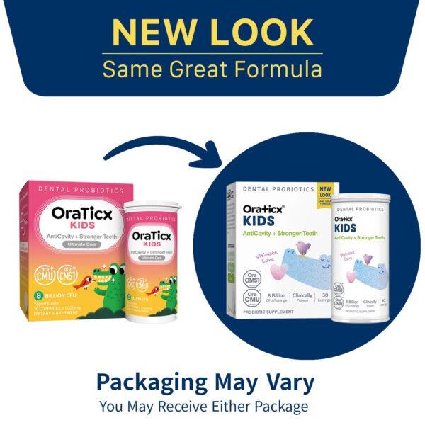 Version 1.0.0 Tabletas probióticas OraTicx para cuidado dental infantil