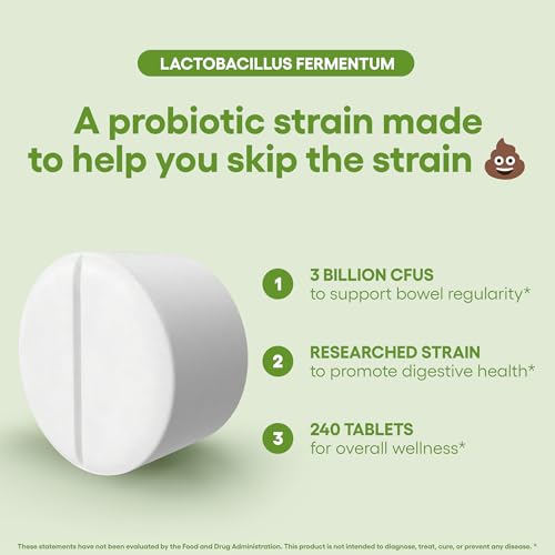 240 tabletas probiótico lactobacillus fermentum, apoyo gastrointestinal.