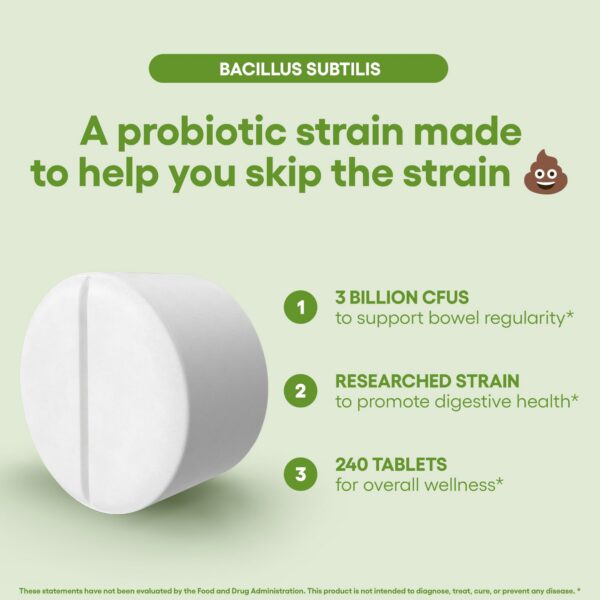 Tabletas de probióticos Bacillus subtilis en paquete grande