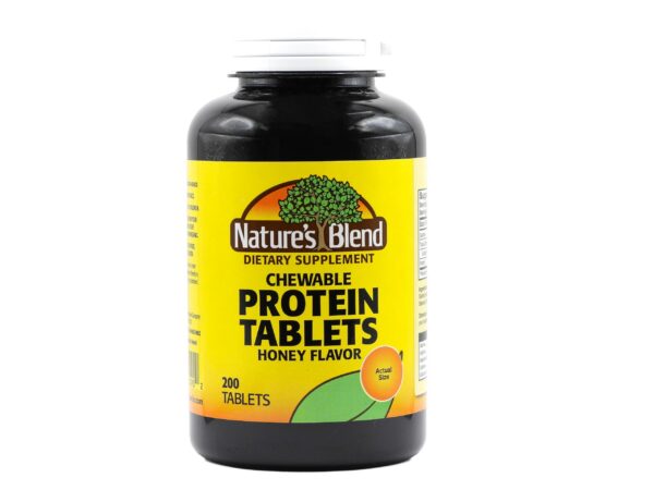 Tabletas de proteína sabor miel Nature's Blend frasco