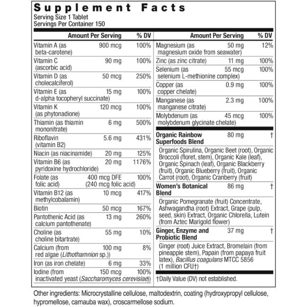 Tabletas Rainbow Light multivitamínico para mujeres