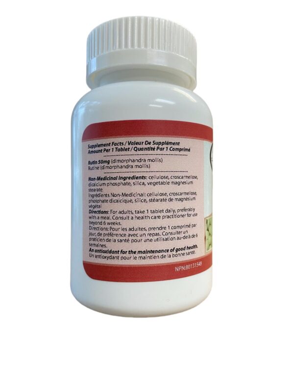 Tabletas Rutin Total Natural 50mg para salud vascular