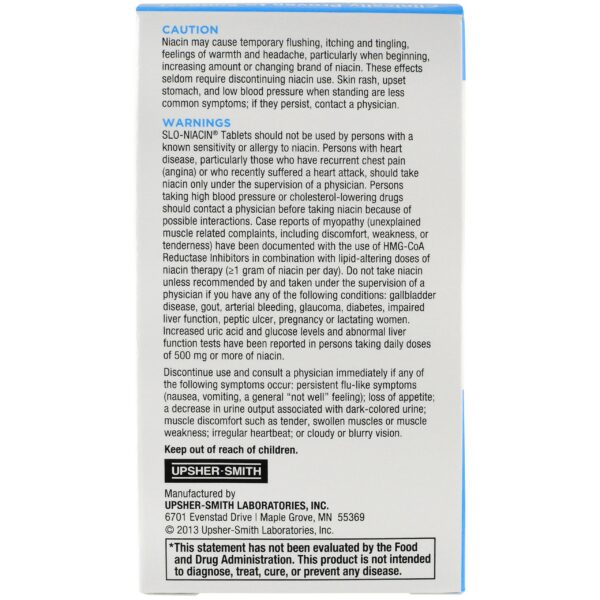 Tabletas Slo-Niacin niacina liberación controlada 500 mg