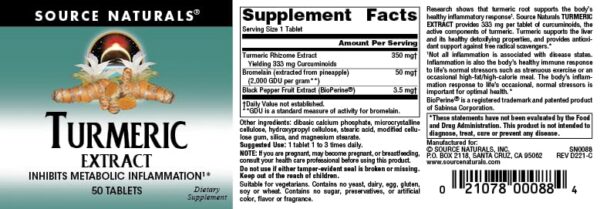 Version 1.0.0 Tabletas Source Naturals Extracto de Cúrcuma en mano