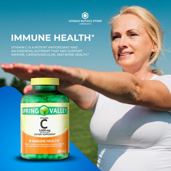 Tabletas Spring Valley vitamina c 1000 mg con escaramujo suplemento