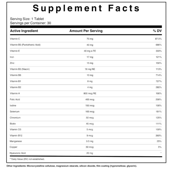 Tabletas STORM VITALS suplemento para cabello piel y uñas 30 días