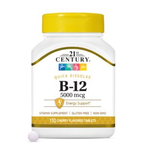 Tabletas sublinguales B-12 5000 mcg 21st Century