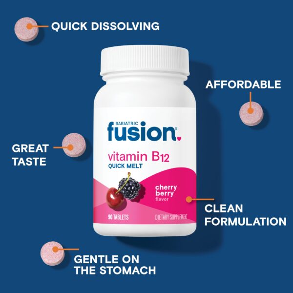 Tabletas sublinguales Bariatric Fusion B12 1000 mcg sabor berry