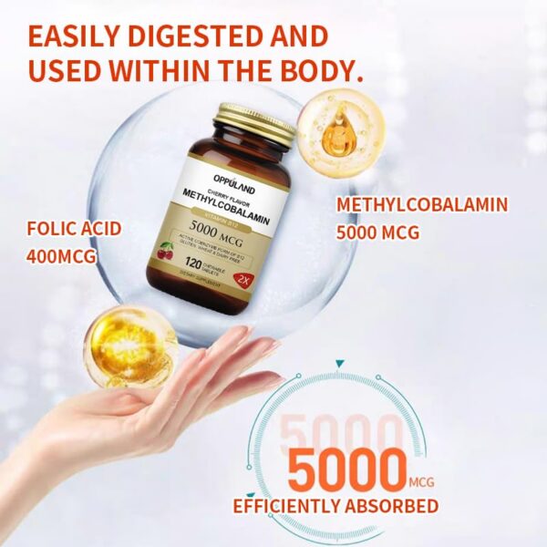 Tabletas sublinguales oppuland Metil B-12 con folato