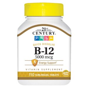 Version 1.0.0 Tabletas sublinguales vitamina b-12 5000 mcg 21st century paquete de 4