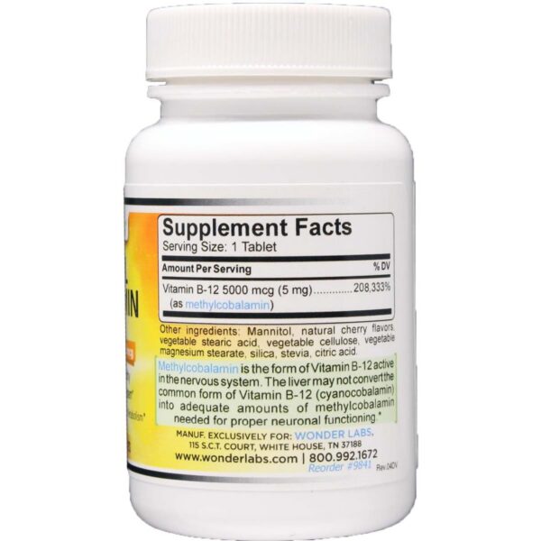 Tabletas sublinguales vitamina B12 metilcobalamina 120 unidades