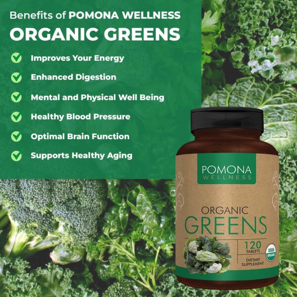 Tabletas Super Greens de Pomona Wellness