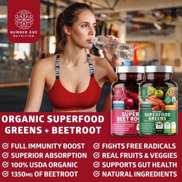 Close up tabletas de superalimentos orgánicos con remolacha