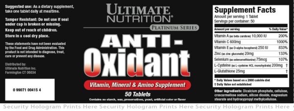 Tabletas suplemento antioxidante Ultimate Nutrition