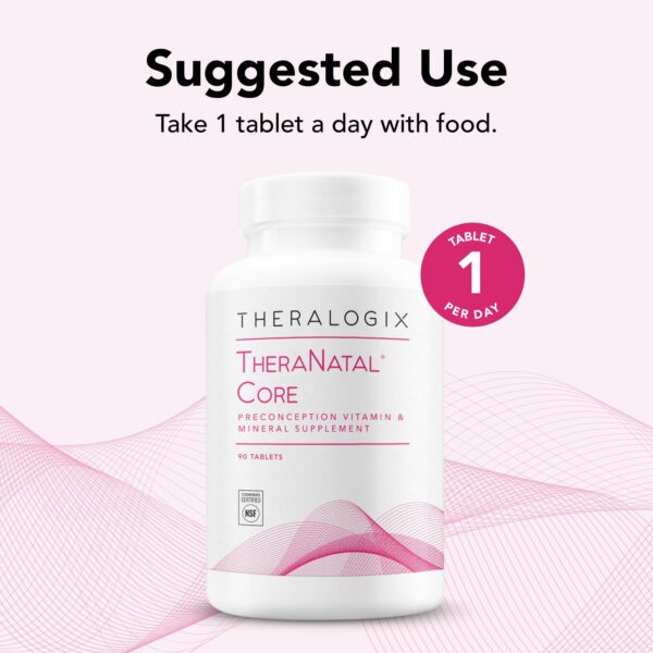 Tabletas suplemento prenatal TheraNatal Core