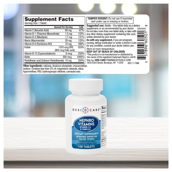 Version 1.0.0 Tabletas suplemento vitamínico para salud renal GeriCare