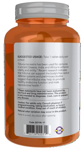 Tabletas Tribulus NOW Foods protegen sistema endocrino hombre