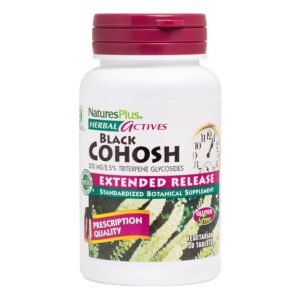 Tabletas veganas de cohosh negro para menopausia Natures Plus