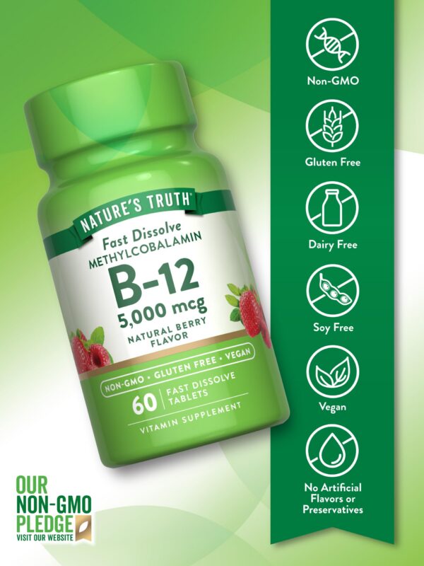 Tabletas veganas de vitamina B12 sabor berry Nature's Truth