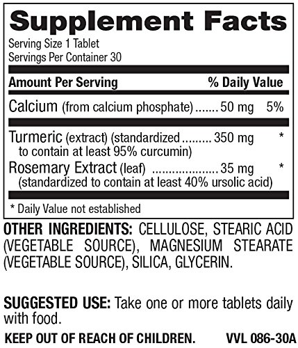tabletas veganas de cúrcuma Natural Nutra para salud cerebral