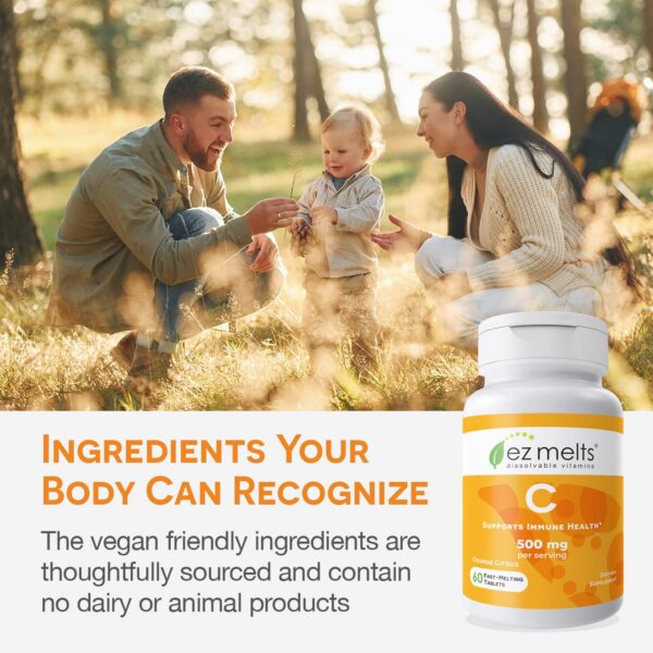 Tabletas veganas de vitamina c EZ Melts sin azúcar