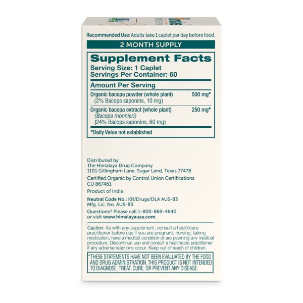 Version 1.0.0 Tabletas vegetales de bacopa monnieri Himalaya 750mg