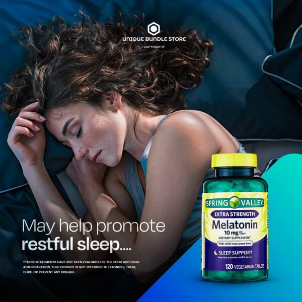 Tabletas vegetarianas de melatonina Spring Valley con toronjil