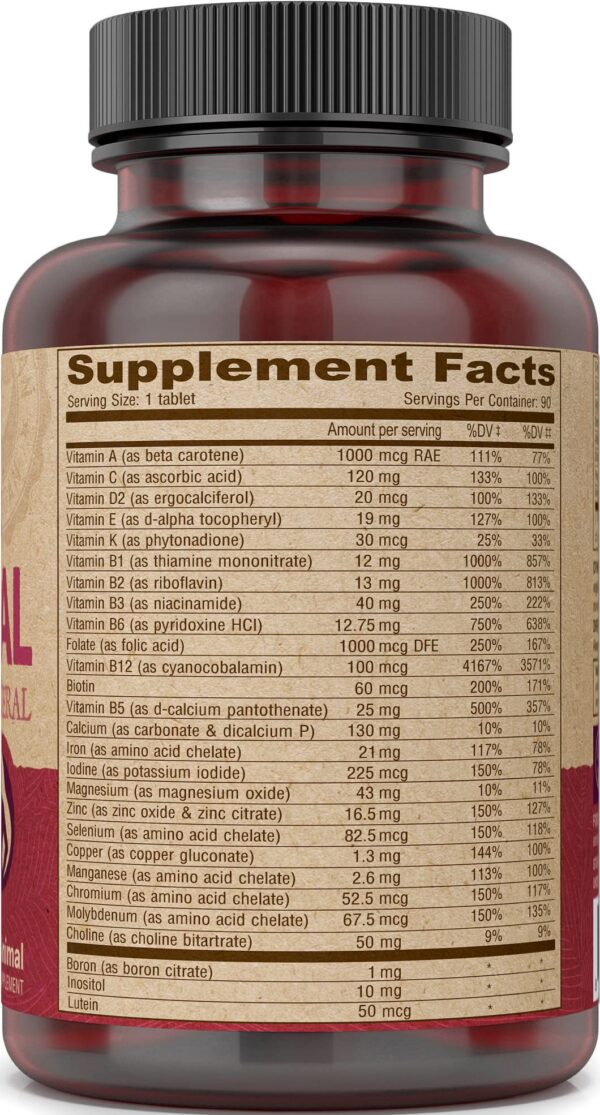 Tabletas vegetarianas multivitaminas prenatales DEVA