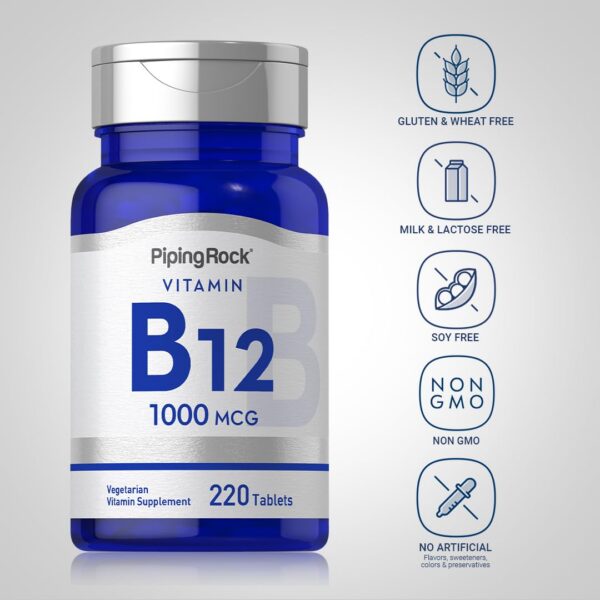 Tabletas vegetarianas Piping Rock vitamina B12 1000mcg