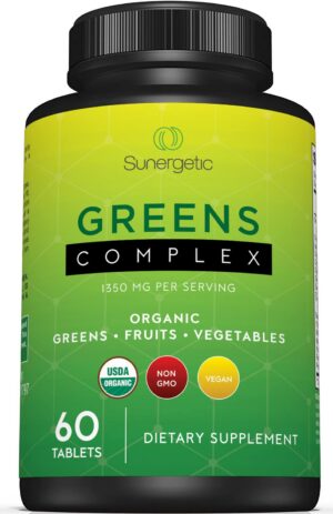 Tabletas de superalimentos verdes orgánicas Sunergetic