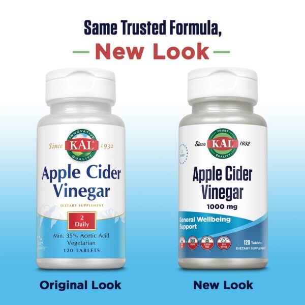 Version 1.0.0 Tabletas vinagre sidra manzana KAL recubiertas fácil tragado