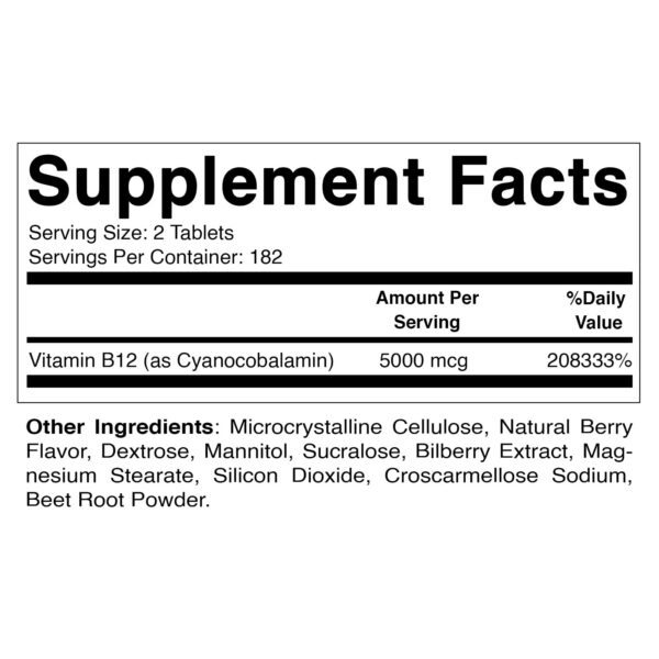 Tabletas Vitamatic Vitamina B12 rápida disolución