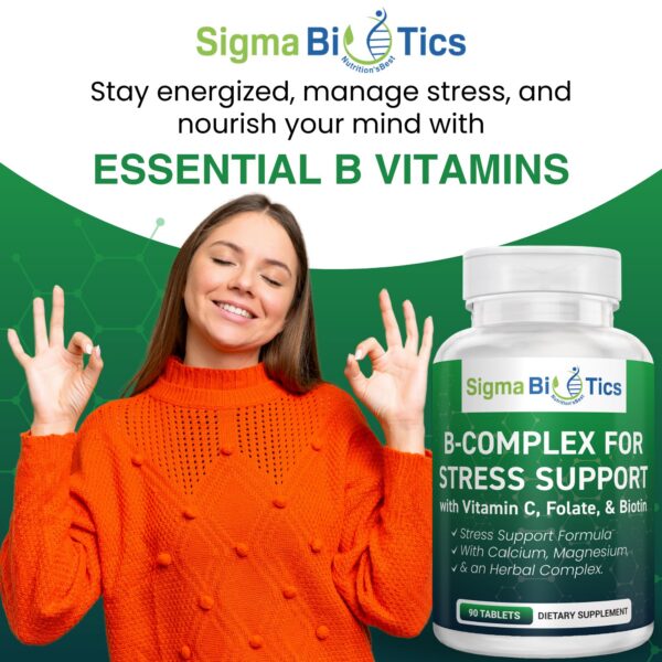 Tabletas vitamina B SigmaBiotics ingredientes naturales y minerales