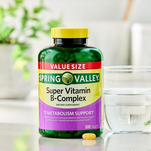 Tabletas vitamina B Spring Valley para energía y salud