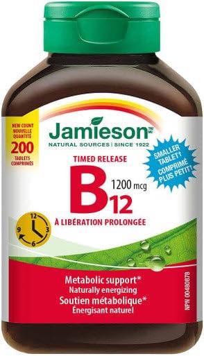 Tabletas de vitamina b12 de 1200mcg jamieson