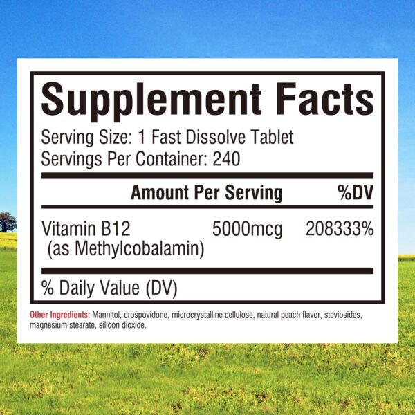 Tabletas vitamina b12 5000mcg metilcobalamina vegano