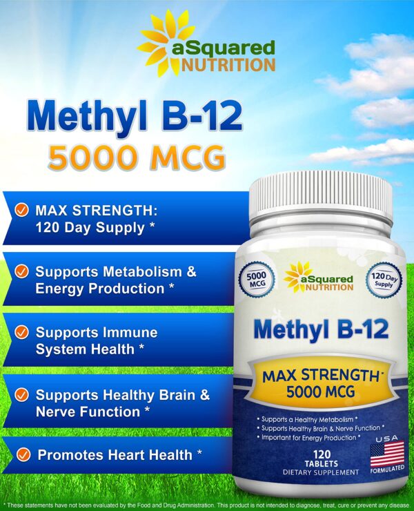 Tabletas vitamina b12 aSquared Nutrition 120 unidades