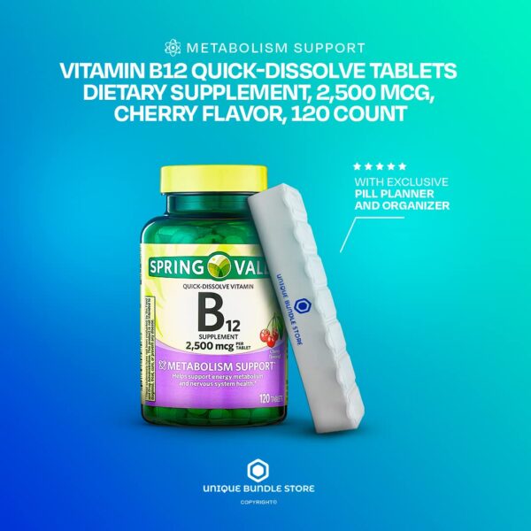 Tabletas de Vitamina B12 Spring Valley 2500 MCG