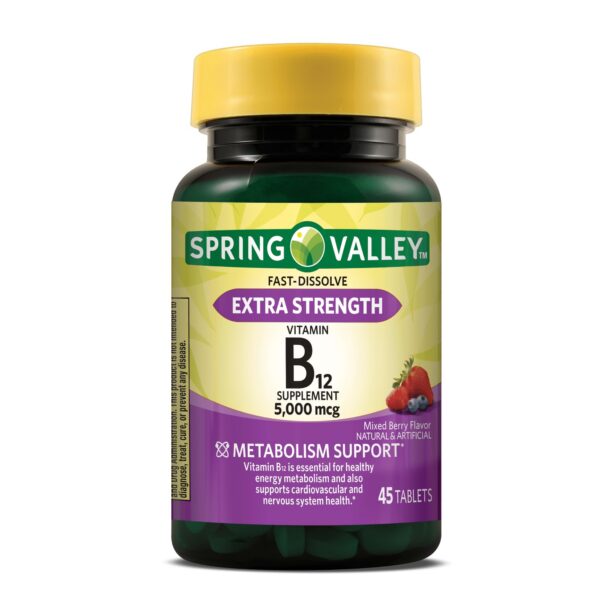 Tabletas de vitamina B12 Spring Valley sabor berry