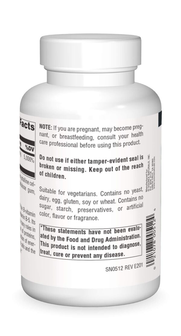 Tabletas vitamina B5 ácido pantoténico Source Naturals