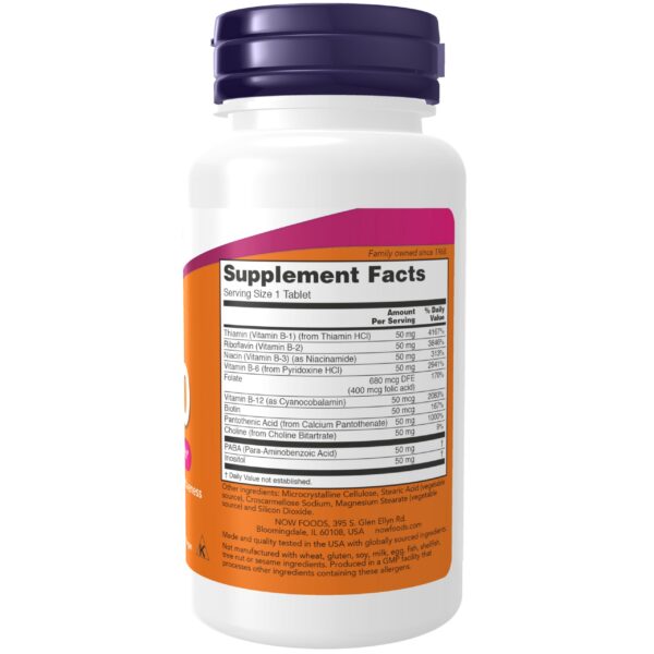 Tabletas vitamina B-50 NOW Foods complejo B vegano