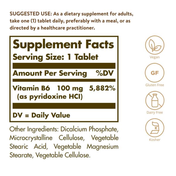 Version 1.0.0 Tabletas de vitamina b6 solgar para metabolismo y nervios