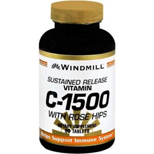 Tabletas vitamina C 1500 mg Windmill sin sabor 60 unidades